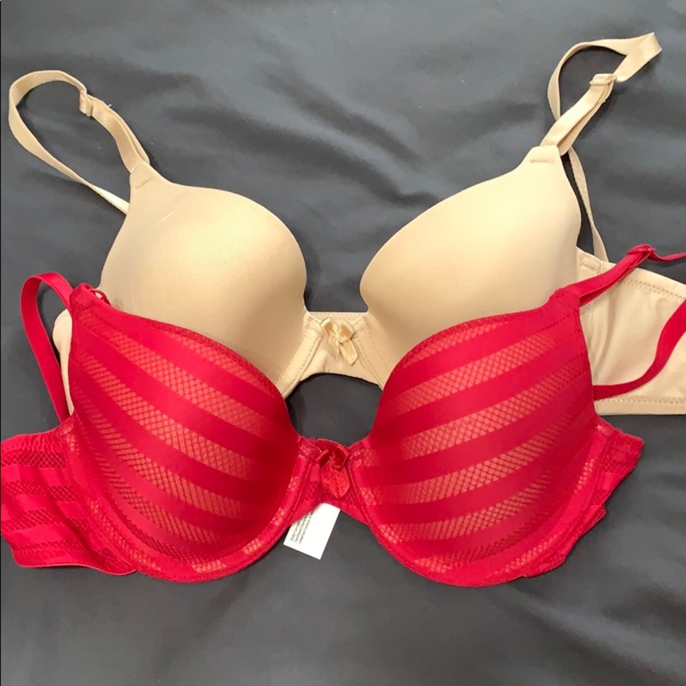 2pc Bra Bundle (Red Lace & Nude Beige)
